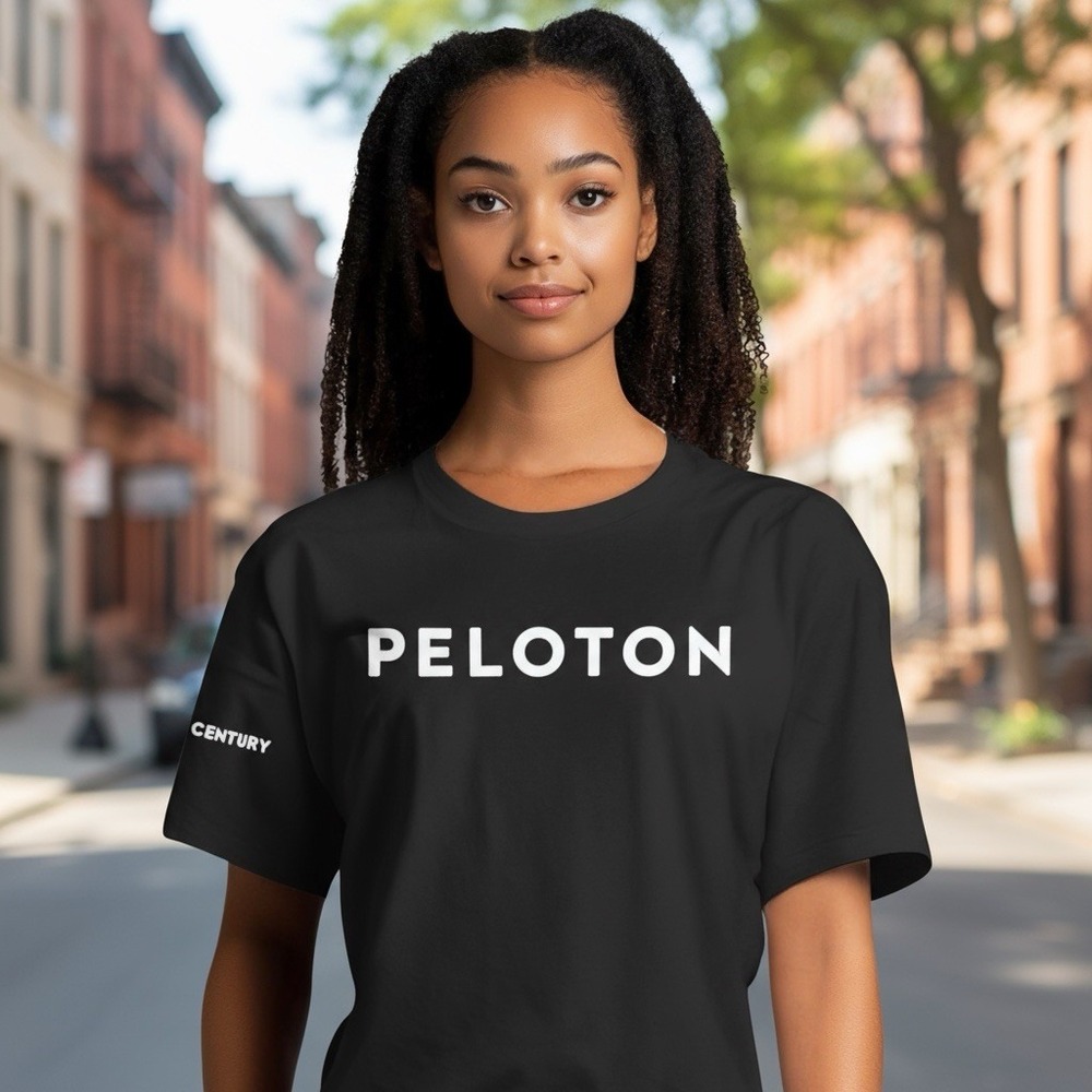 Peloton Century Club T-Shirt Women Small SM Black‎ Crew Short Sleeve 100 rides